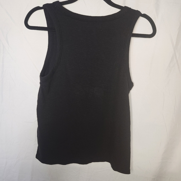 Madewell Womens Medium Sleeveless Audio Knot Front Tank Top Shirt Black - Picture 2 of 7